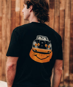 Happy ST Stitched Front Heavyweight Tee - Black