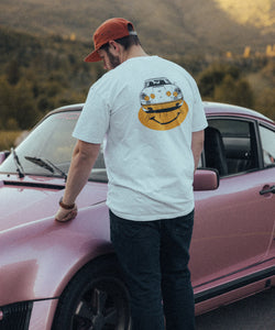 Happy ST Stitched Front Heavyweight Tee - White