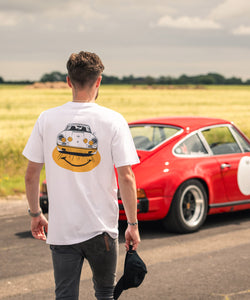 Happy ST Stitched Front Heavyweight Tee - White