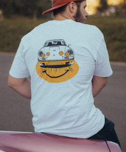 Happy ST Stitched Front Heavyweight Tee - White