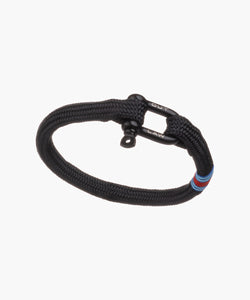 Martini Stripes Inspired Black Men's Rope Bracelet For Petrolheads