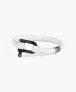 Lightweight Martini Inspired White Paramax Rope Bracelet With Steel D Shackle