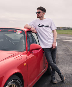 Outlaw Script White Heavyweight Tee