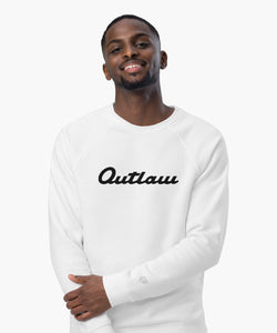 Outlaw Script White Embroidered Sweatshirt