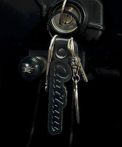 Black Outlaw Script Keyring