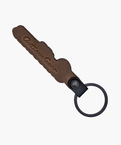 Chocolate Brown Outlaw Script Keyring