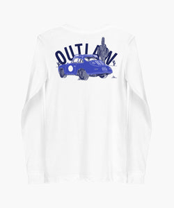 356 Porsche Desert Outlaw White & Blue Longsleeve Premium Shirt