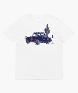 356 Porsche Desert Outlaw White & Blue T-Shirt