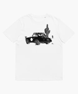 356 Porsche Desert Outlaw Black & White T-Shirt