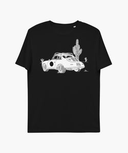 356 Porsche Desert Outlaw Black & White T-Shirt