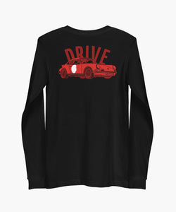 Longsleeve Premium Cotton Black Shirt With Red 911 Porsche On Back