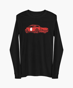 Longsleeve Premium Cotton Shirt With Red 911 Porsche On Front