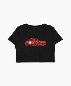 Porsche 911 Drive Black & Red Crop Top