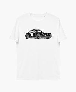 White Premium T-Shirt With Black 911 Porsche Illustration