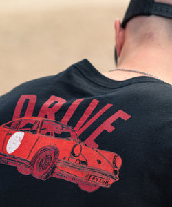 Premium Black T-Shirt With Red 911 Porsche On Front & Back