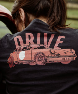 Unisex 100% Organic Cotton Black T-Shirt With Red 911 Porsche On Front & Back