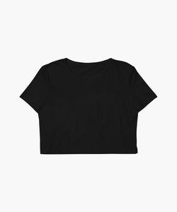 911 Flame Back Black Crop Top With Embroidered Logo