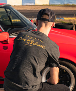 Drive Smooth Dark Grey & Gold Organic Cotton Tee