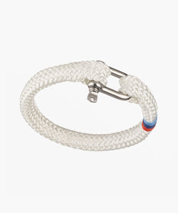 M-Sport Inspired White Rope Bracelet With Silver Outlaw Steel D Shackle