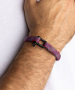 Martini Stripes Inspired Rope Bracelet With Outlaw Steel D Shackle 