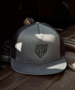 Premium Charcoal Grey Trucker Cap With OG Logo Embroidered On Front Snap Back