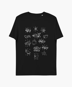 Outlaw Doodles Organic Black T-Shirt Womens