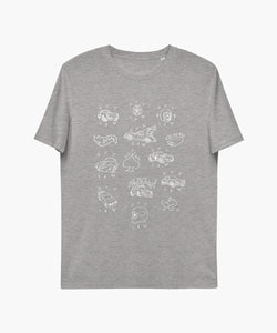 Porsche Outlaw Car Doodles Grey T-Shirt Womens