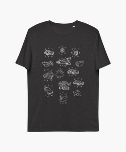 Porsche Outlaw Car Doodles Dark Grey T-Shirt Womens