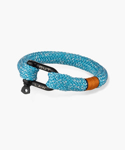 Gulf Racing Livery Inspired Rope Bracelet Light Blue Rope With Orange & Navy Sewing